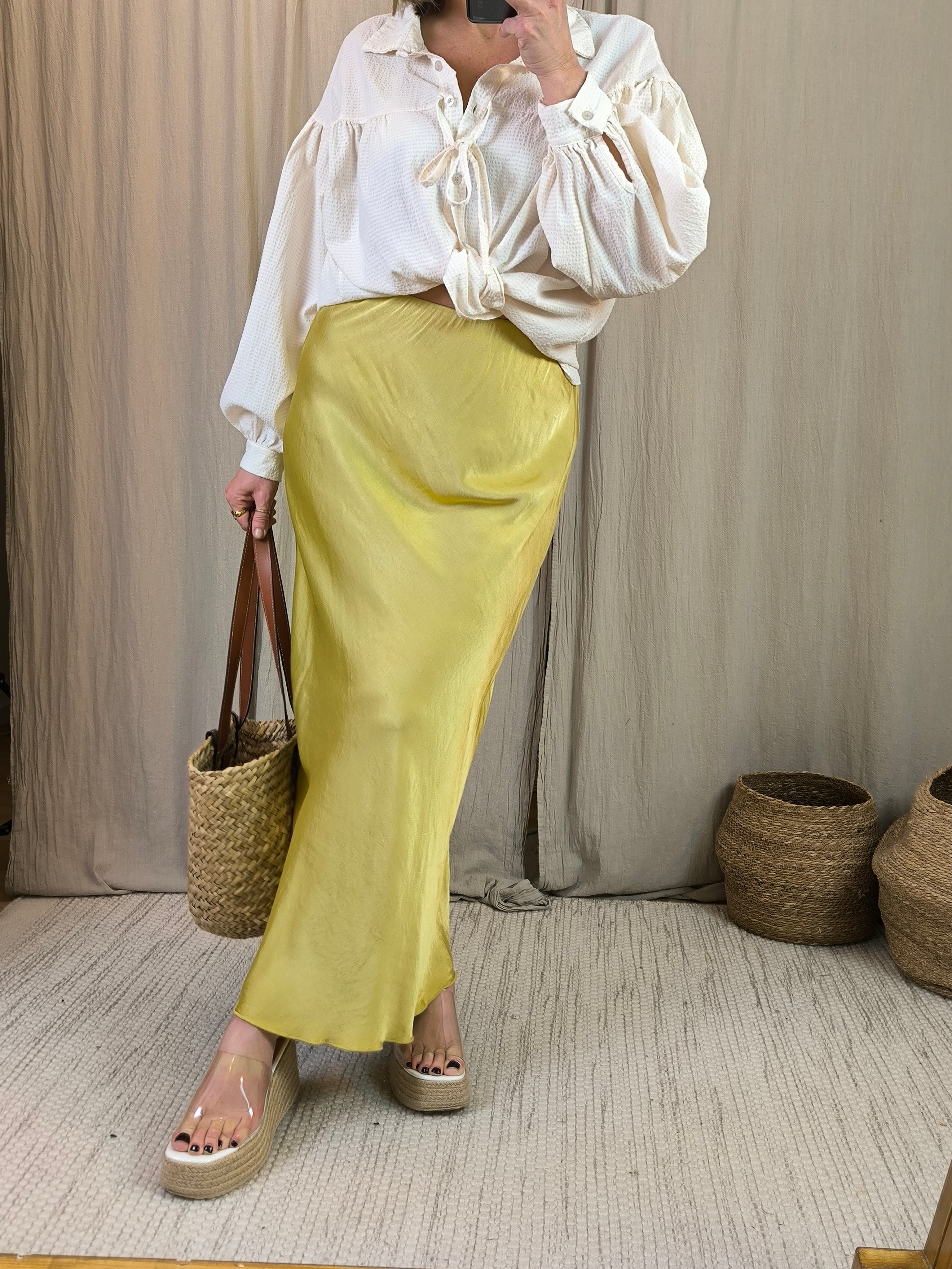 Jupe satinée viscose
