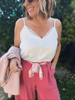 Top blanc dentelle