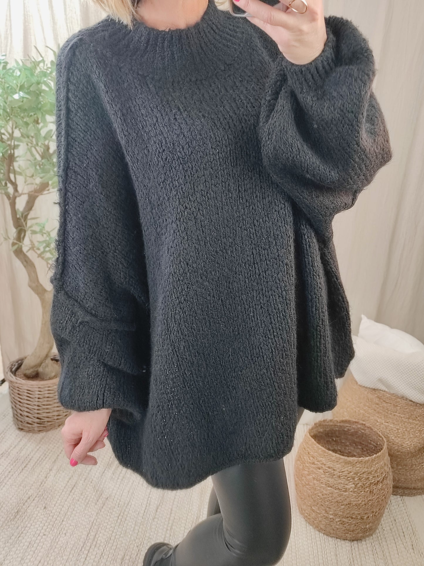 Maxi pull noir