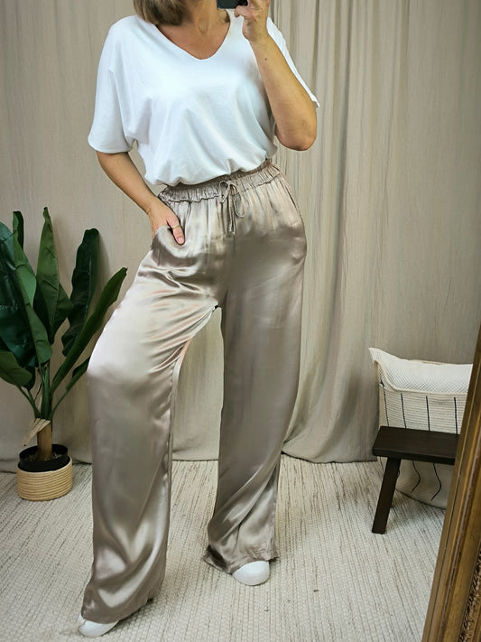 Pantalon satiné