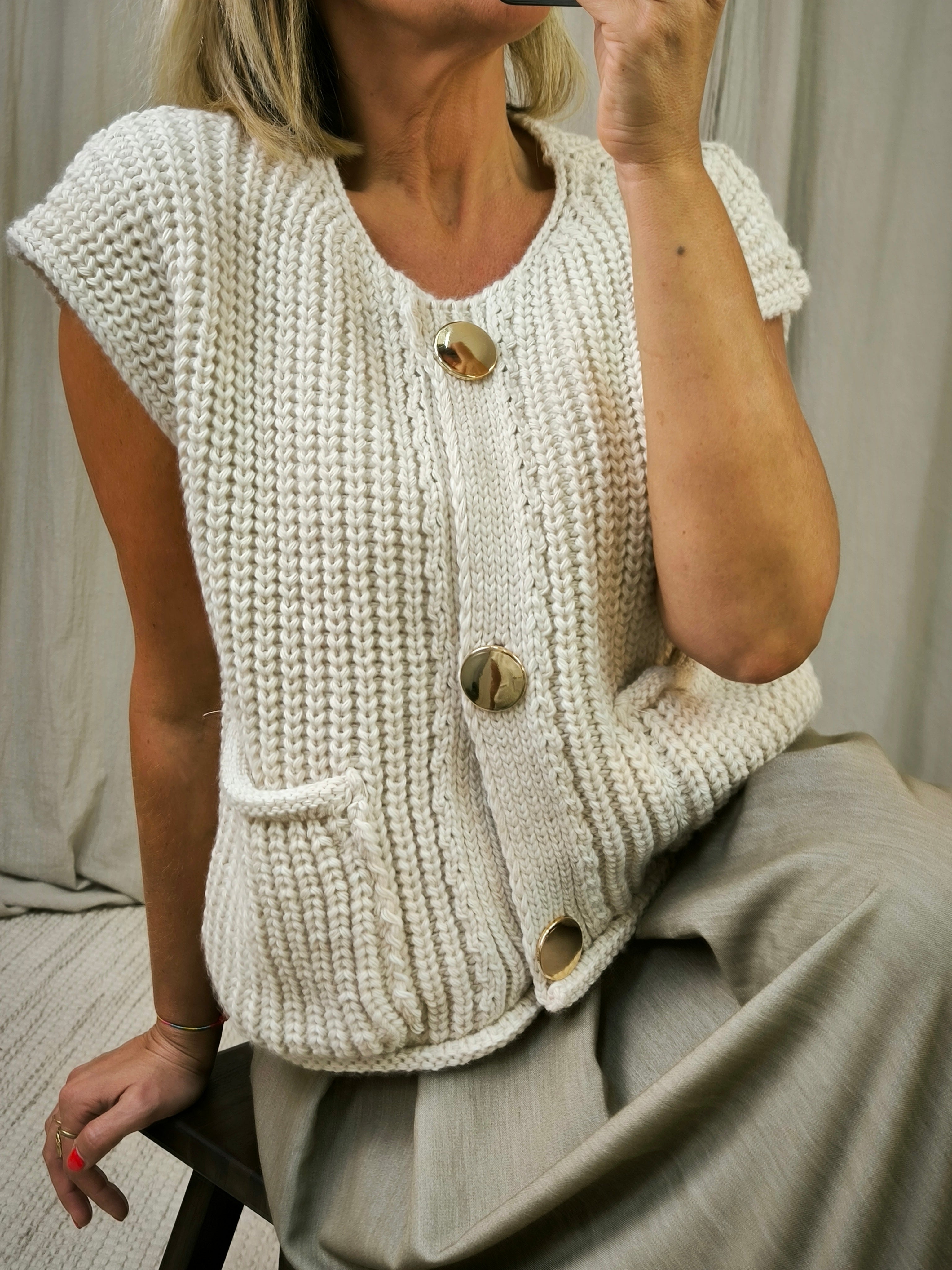 Gilet Maille beige