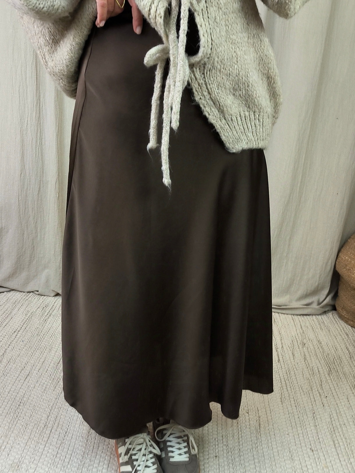 Jupe satinée choco | Addict showroom