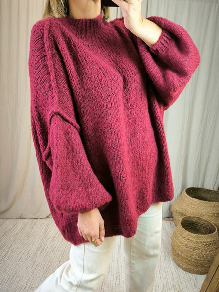 Maxi pull bordeaux | Addict showroom
