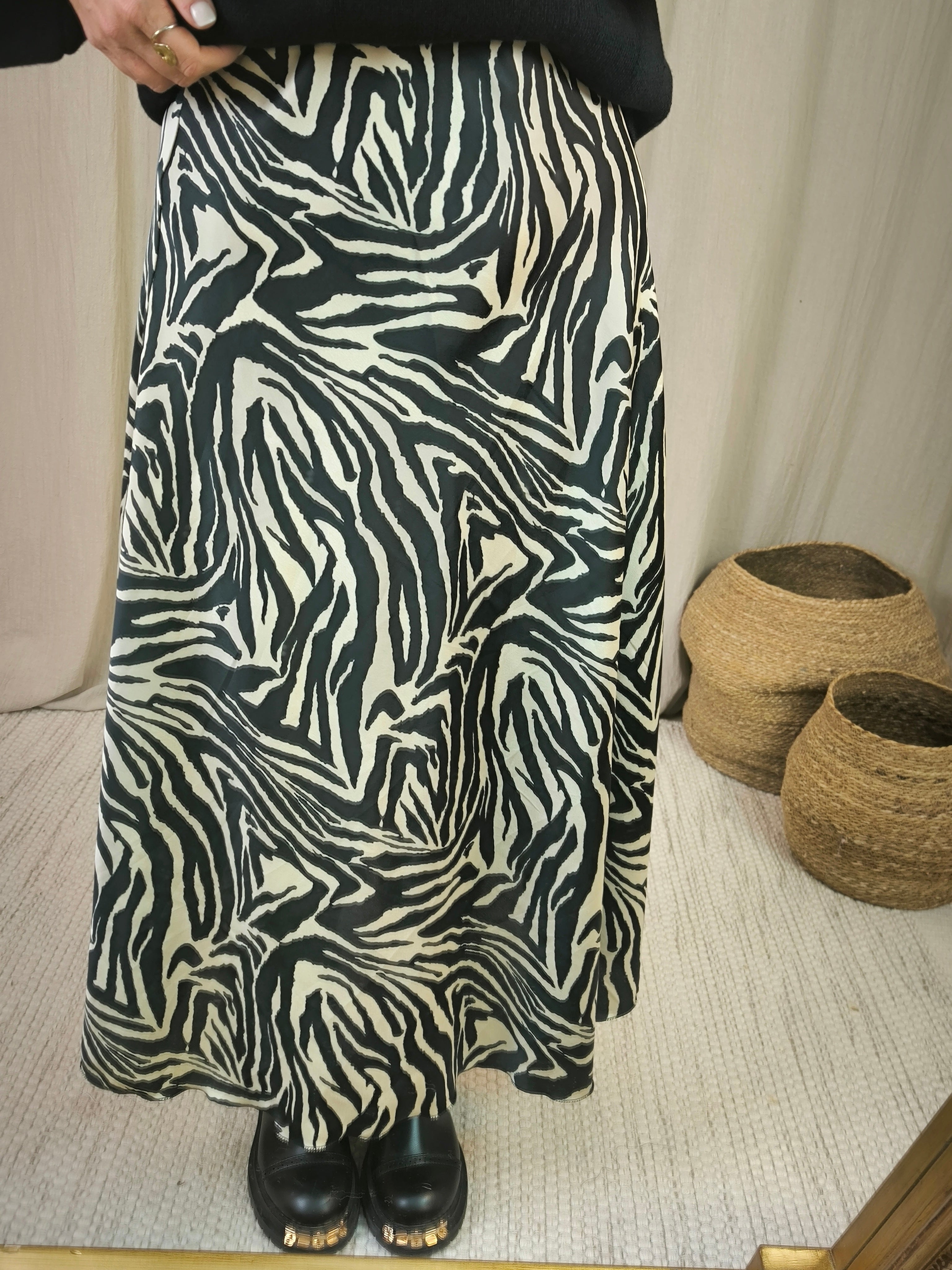 Jupe satinée zèbre | Addict showroom