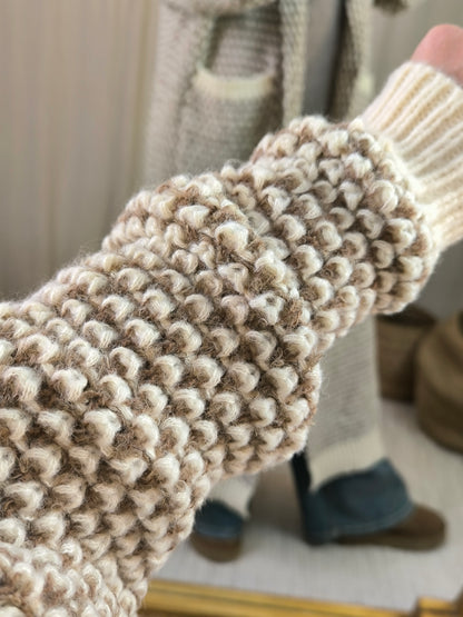 Cardigan maille taupe