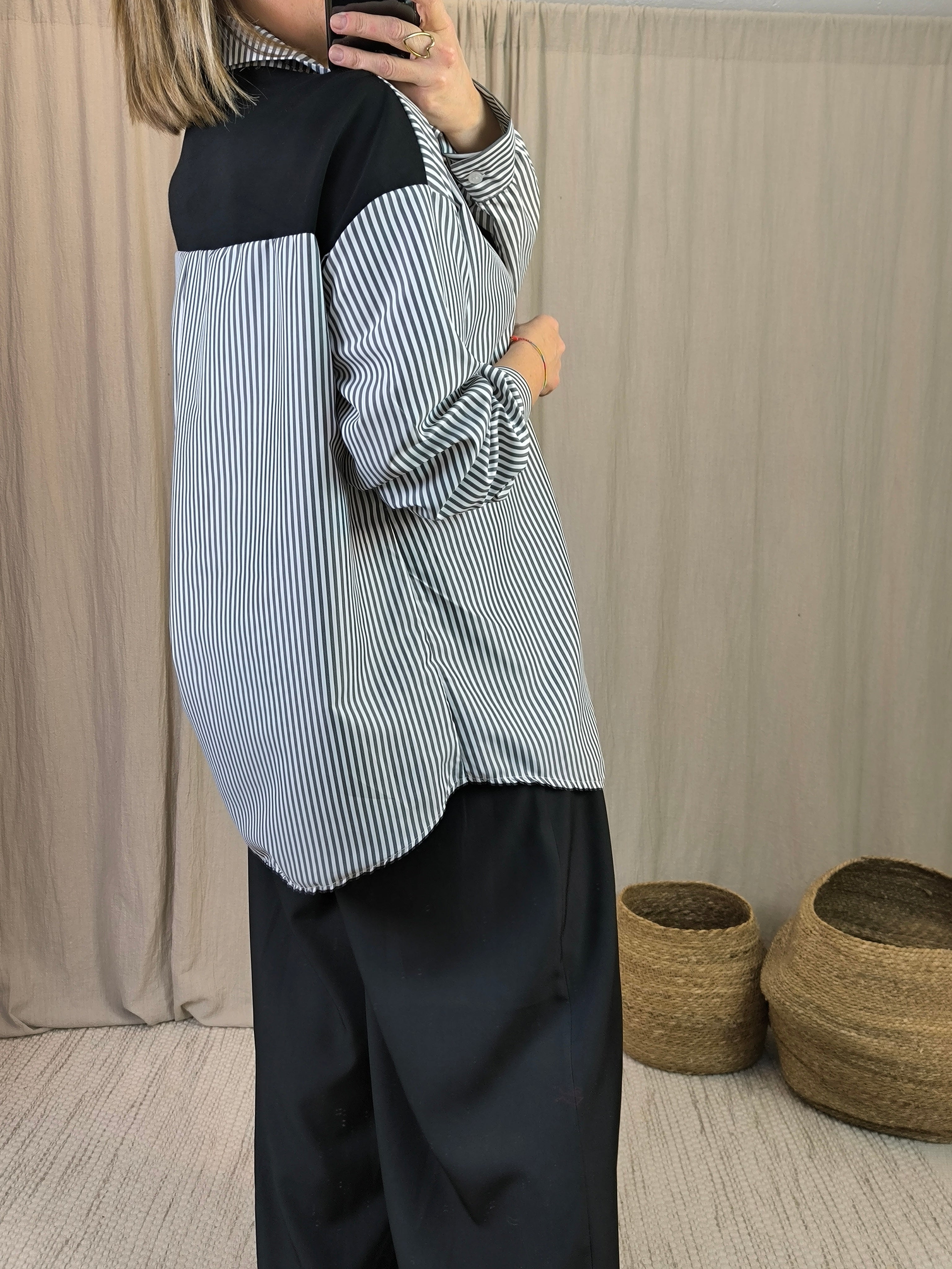 Chemise rayée noeud