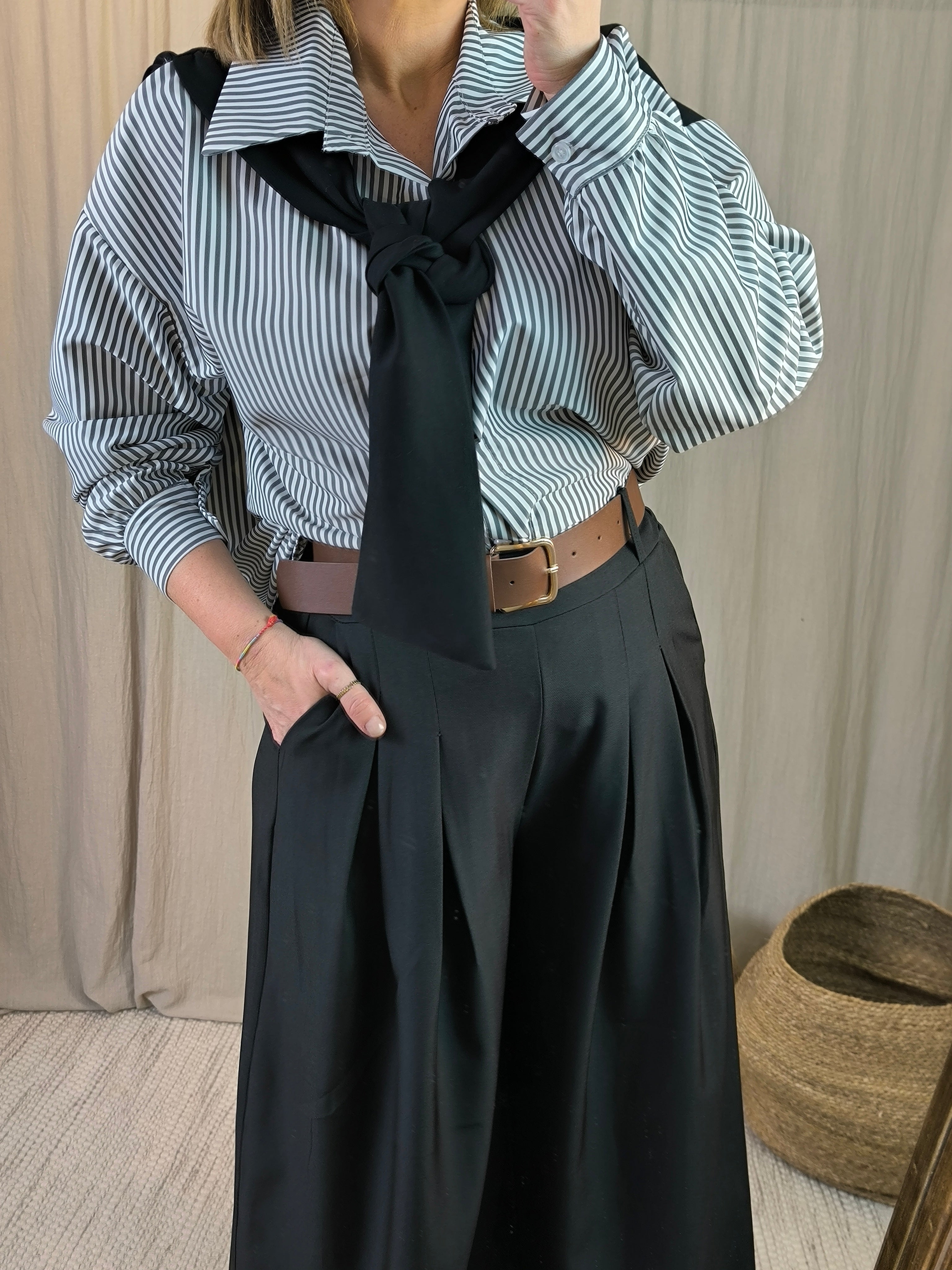 Chemise rayée noeud