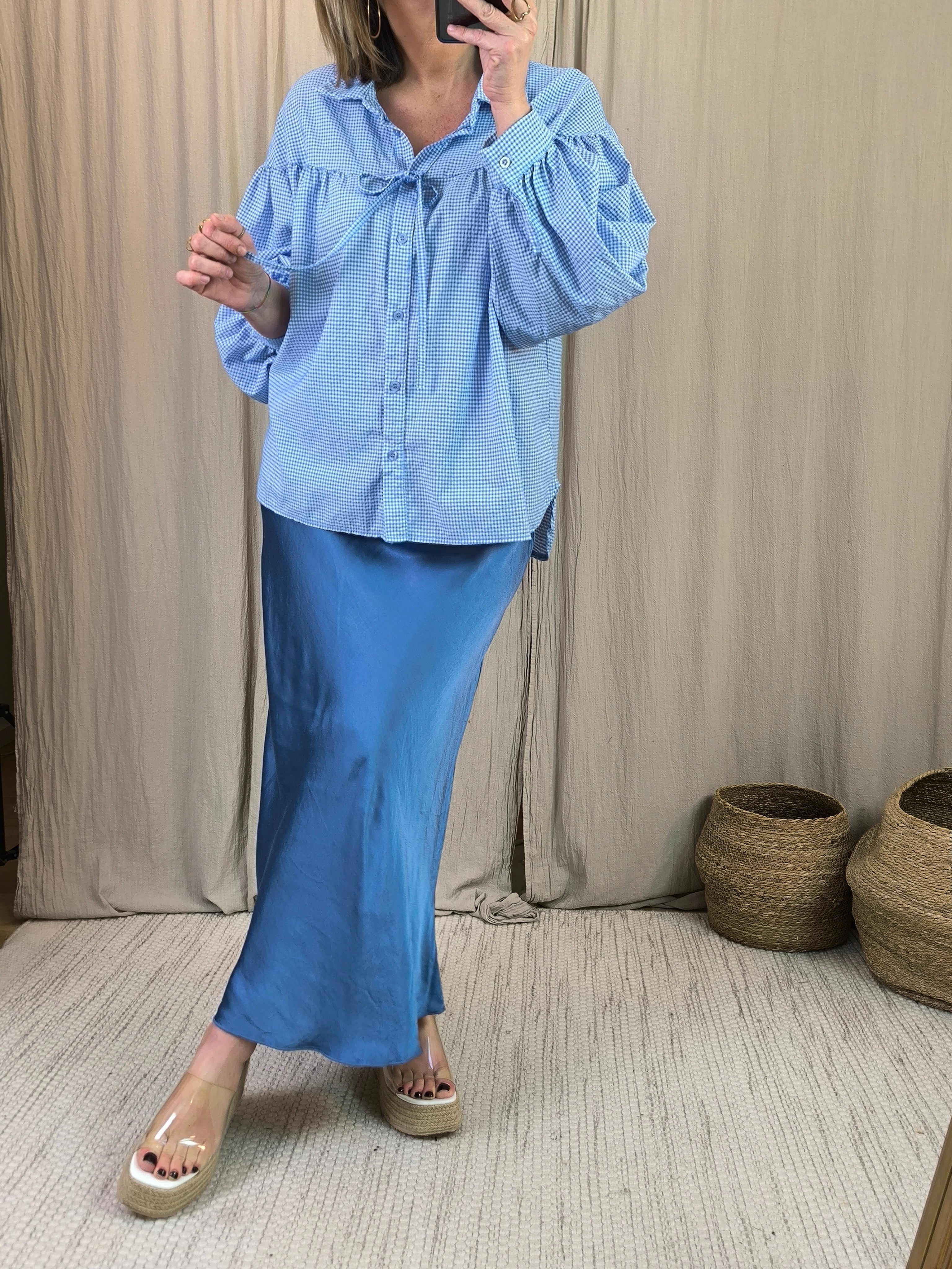Jupe satinée viscose