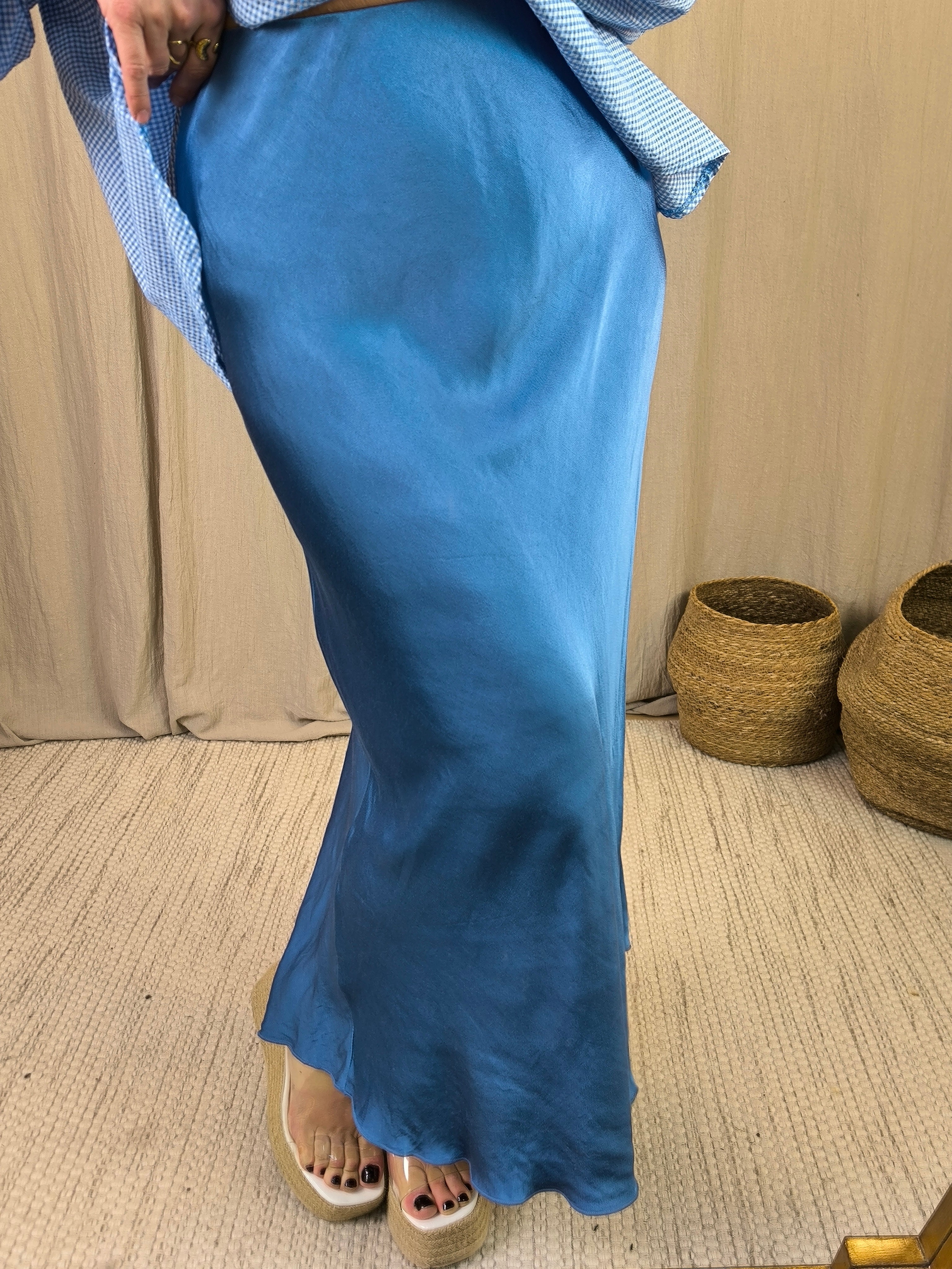 Jupe satinée viscose
