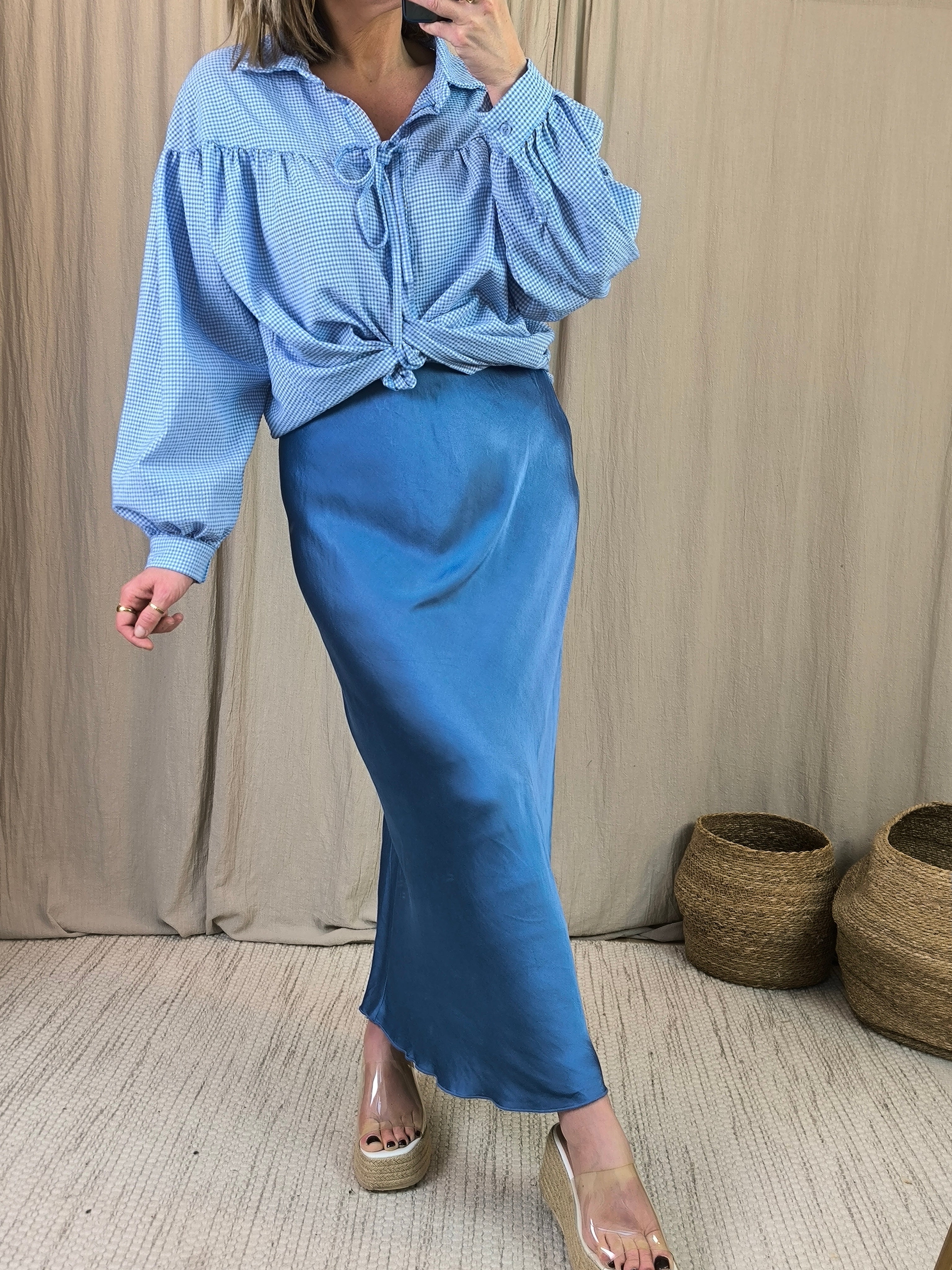 Jupe satinée viscose