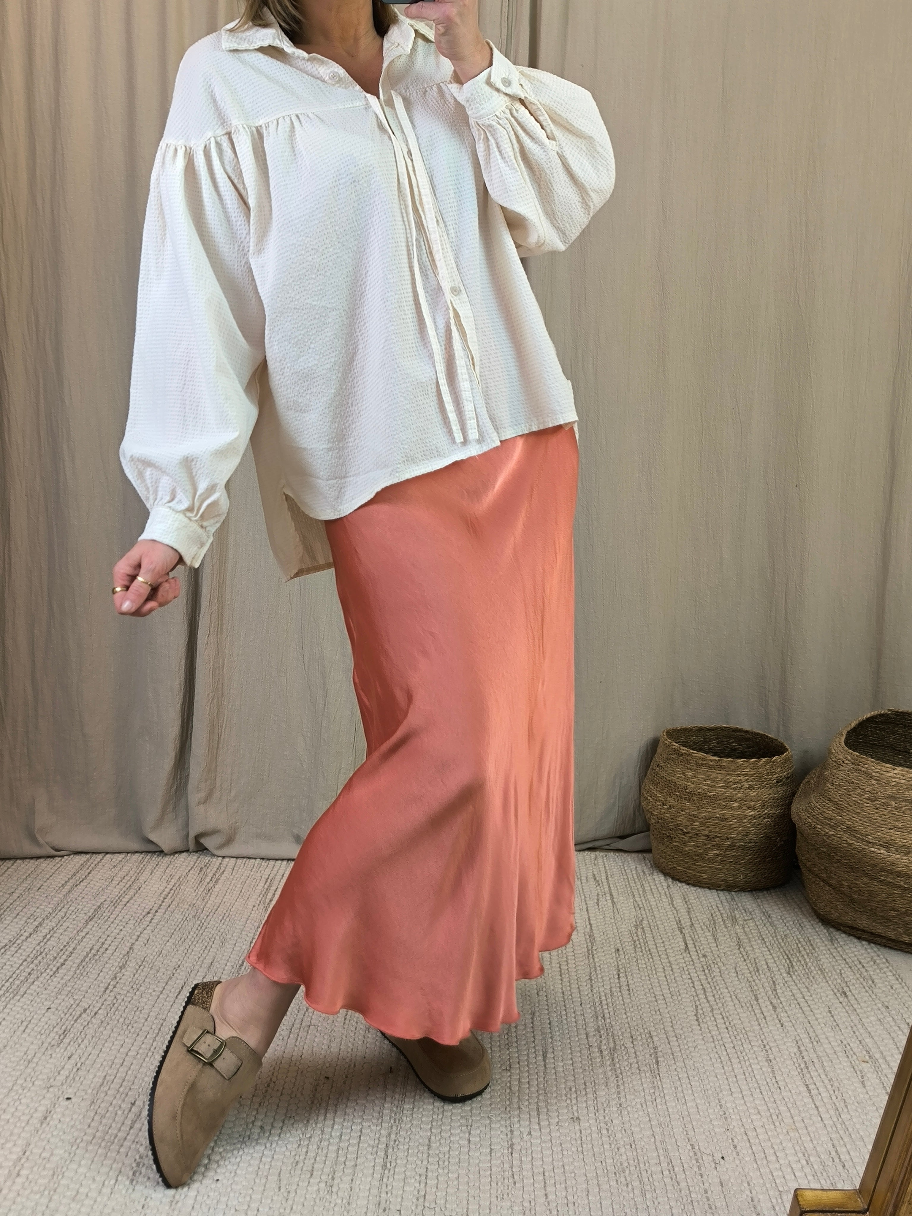 Jupe satinée viscose