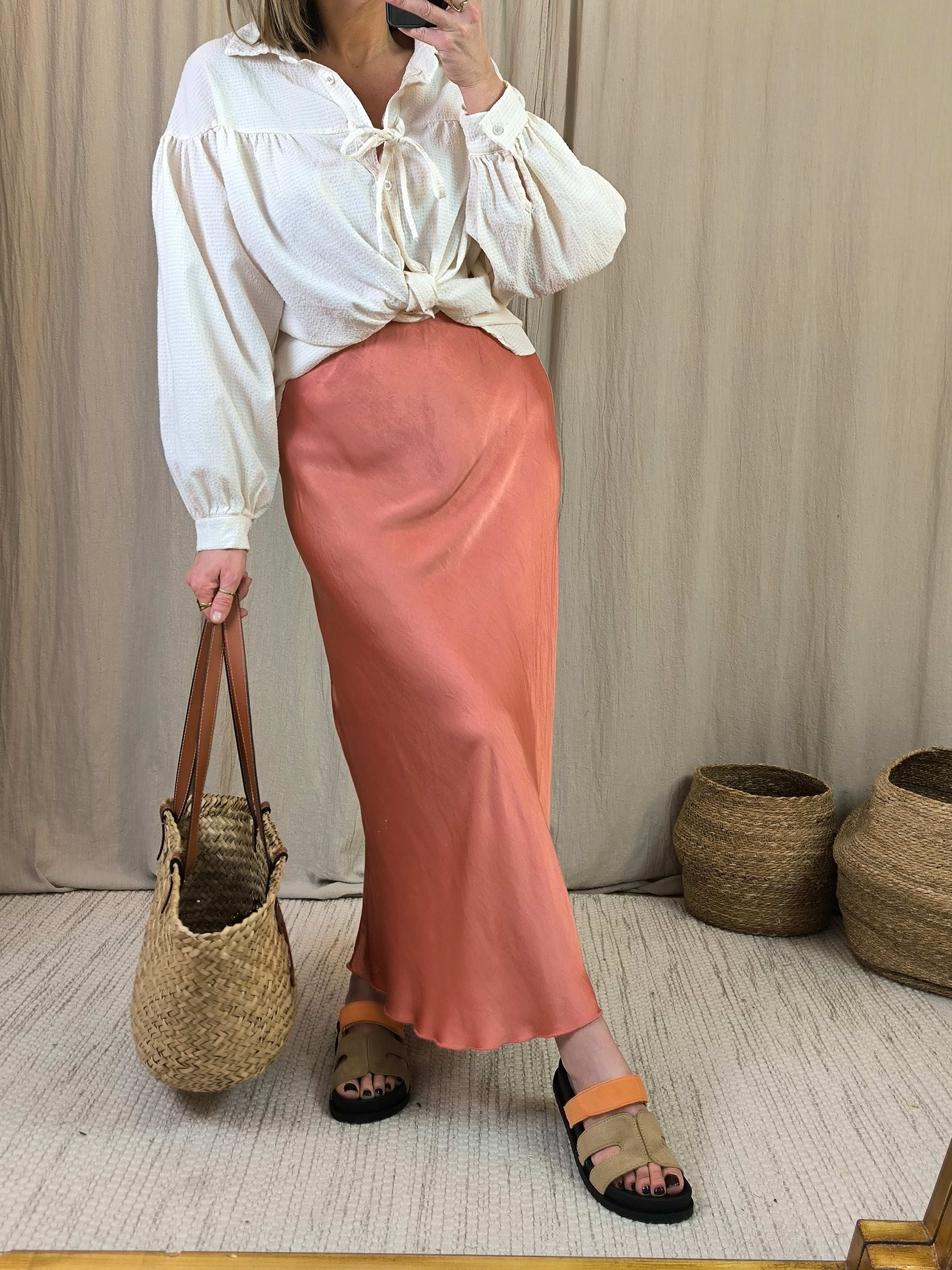 Jupe satinée viscose