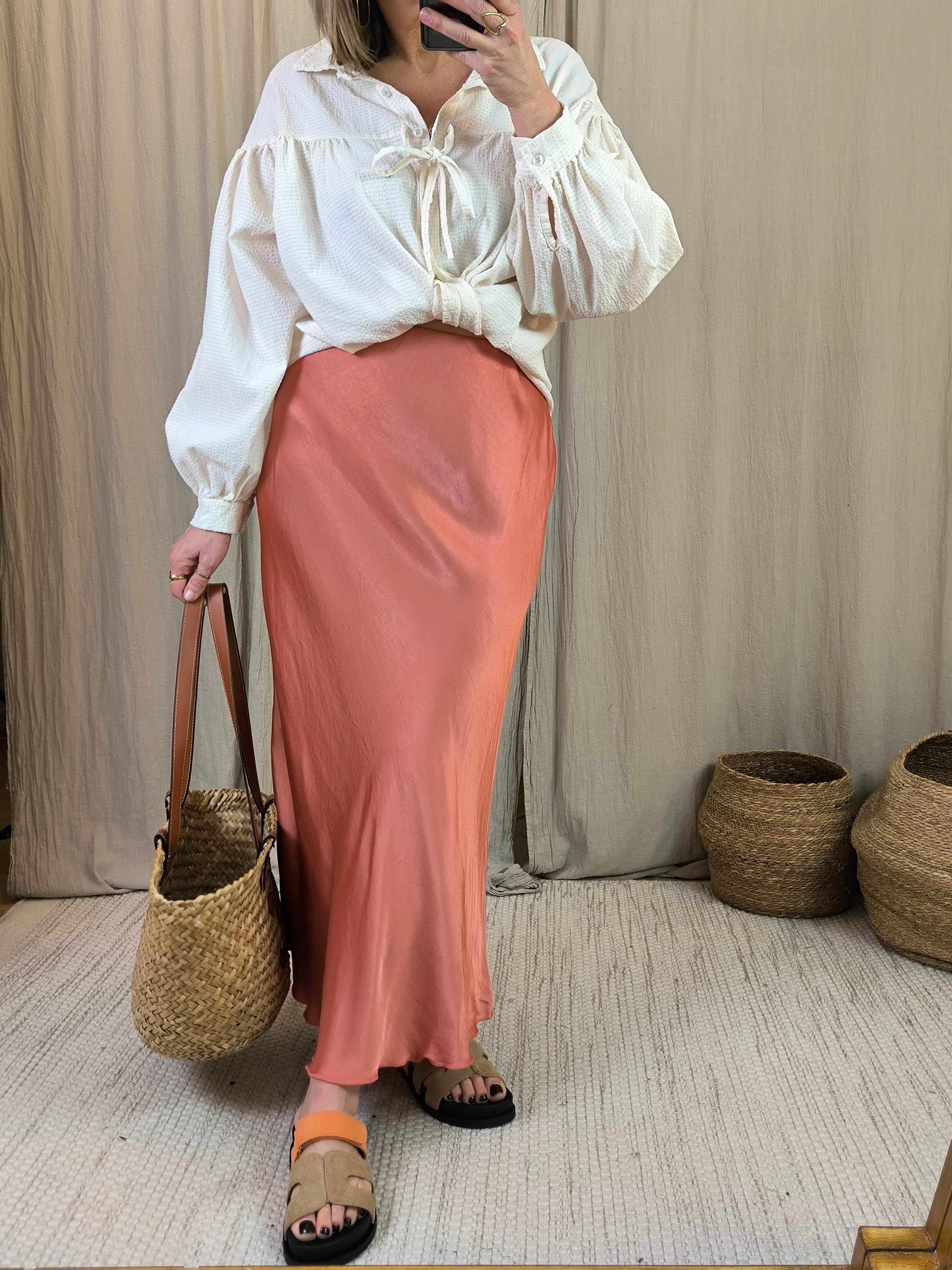 Jupe satinée viscose