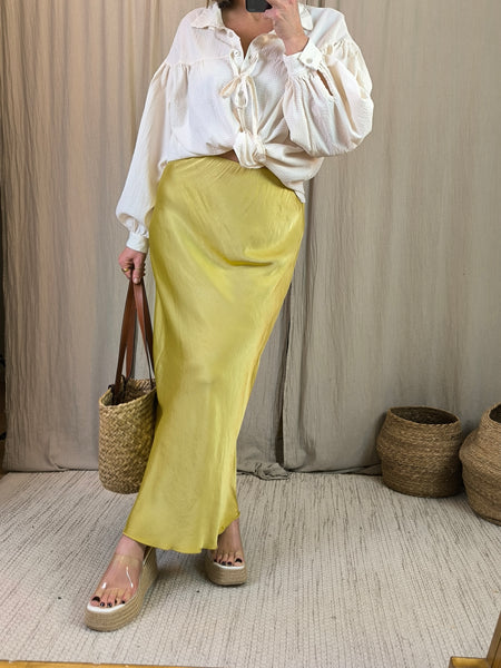 Jupe satinée viscose