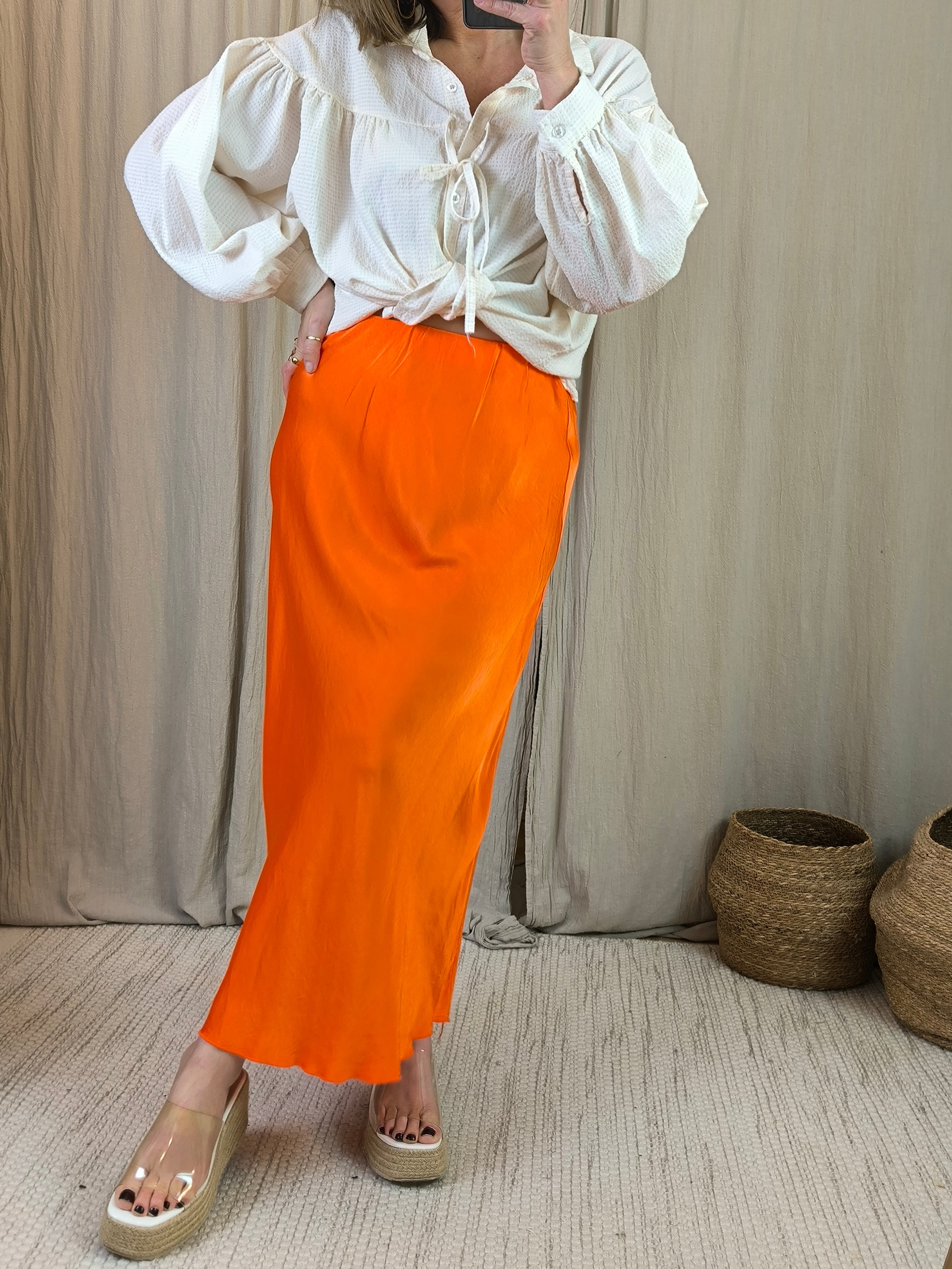 Jupe satinée viscose