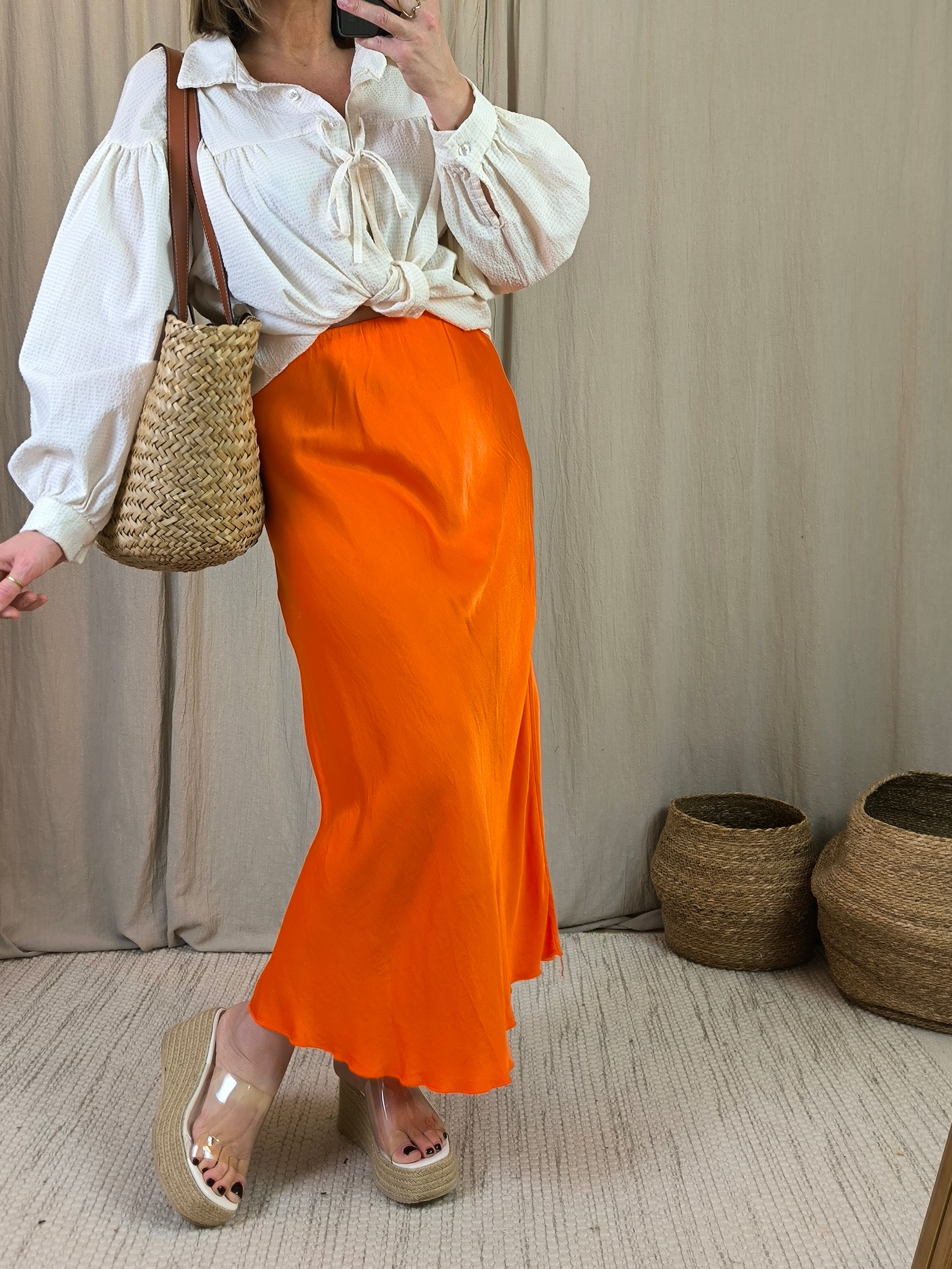 Jupe satinée viscose