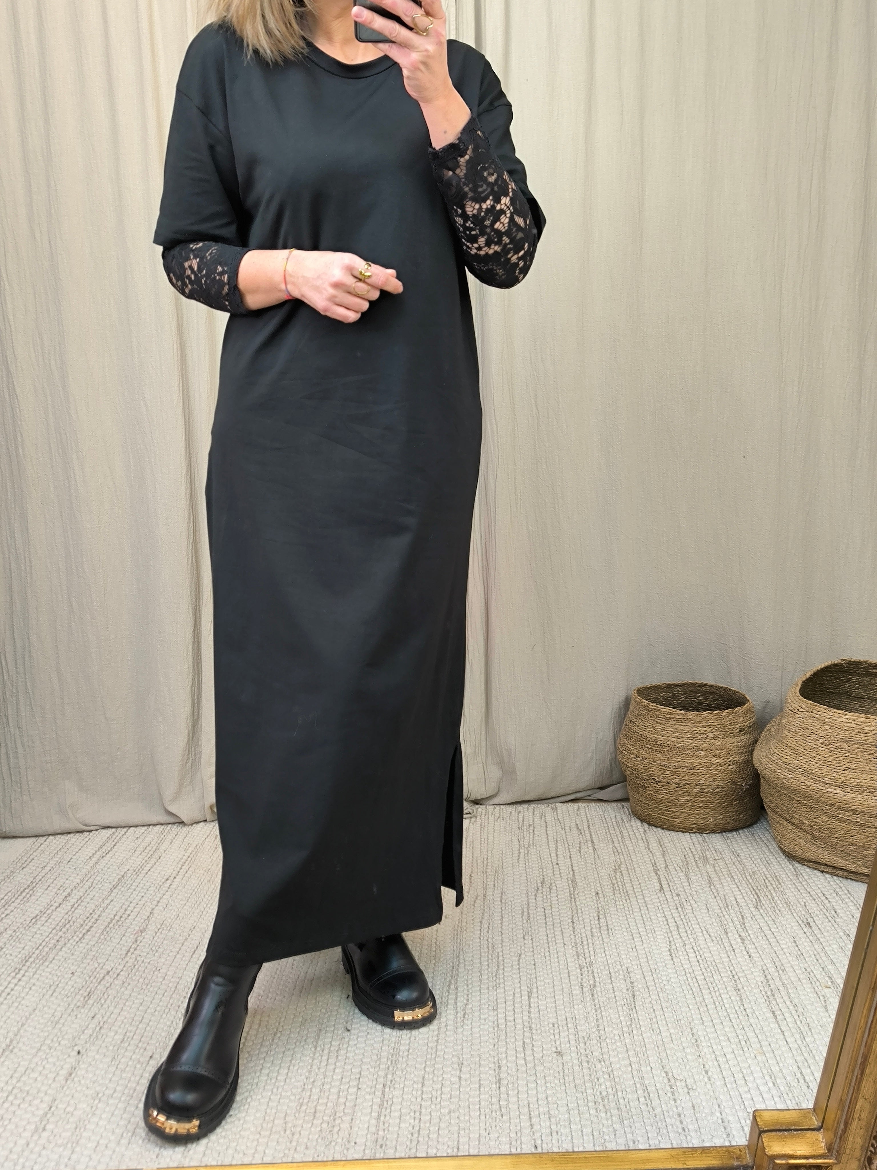 Robe t shirt dentelle