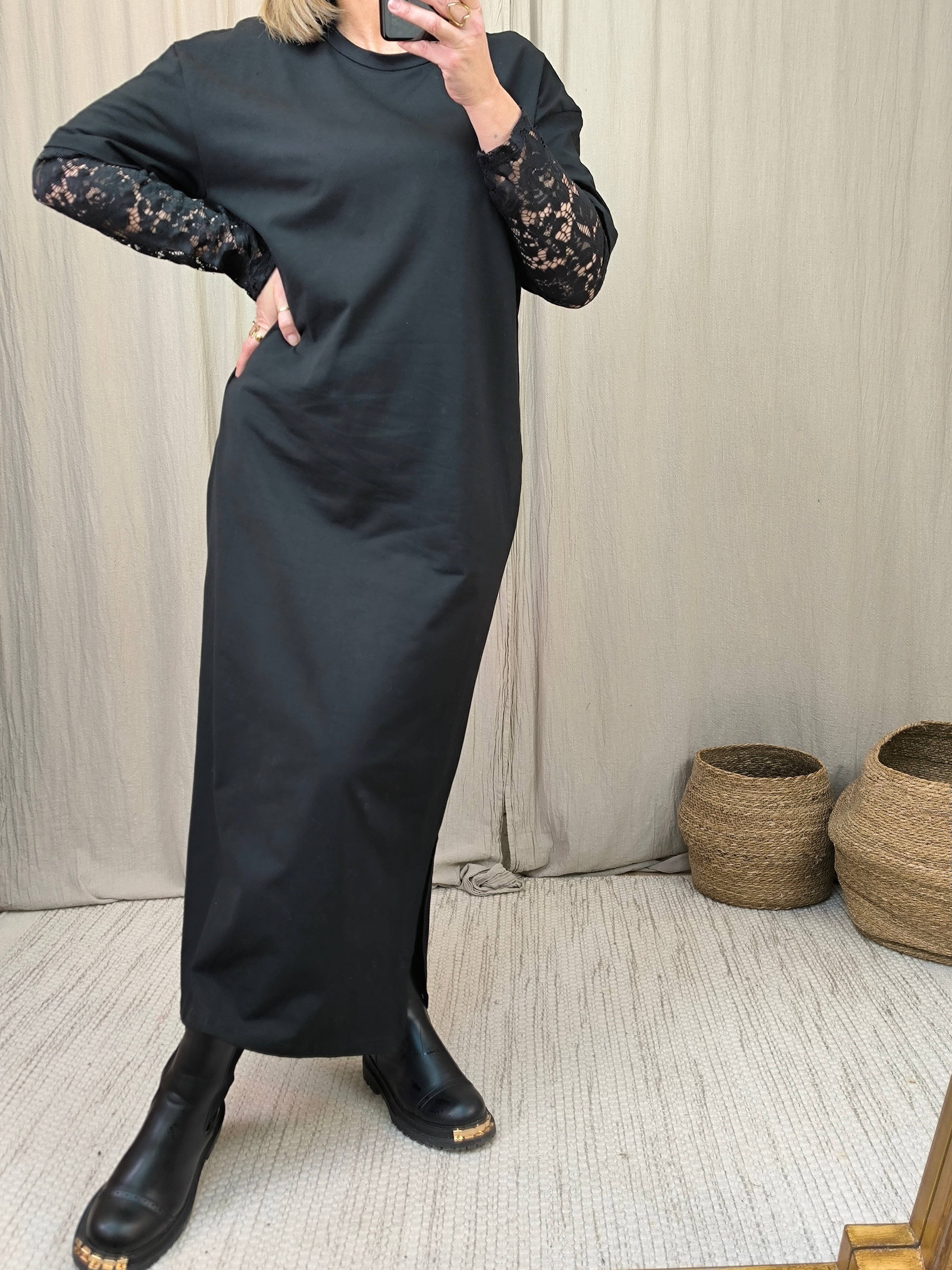 Robe t shirt dentelle