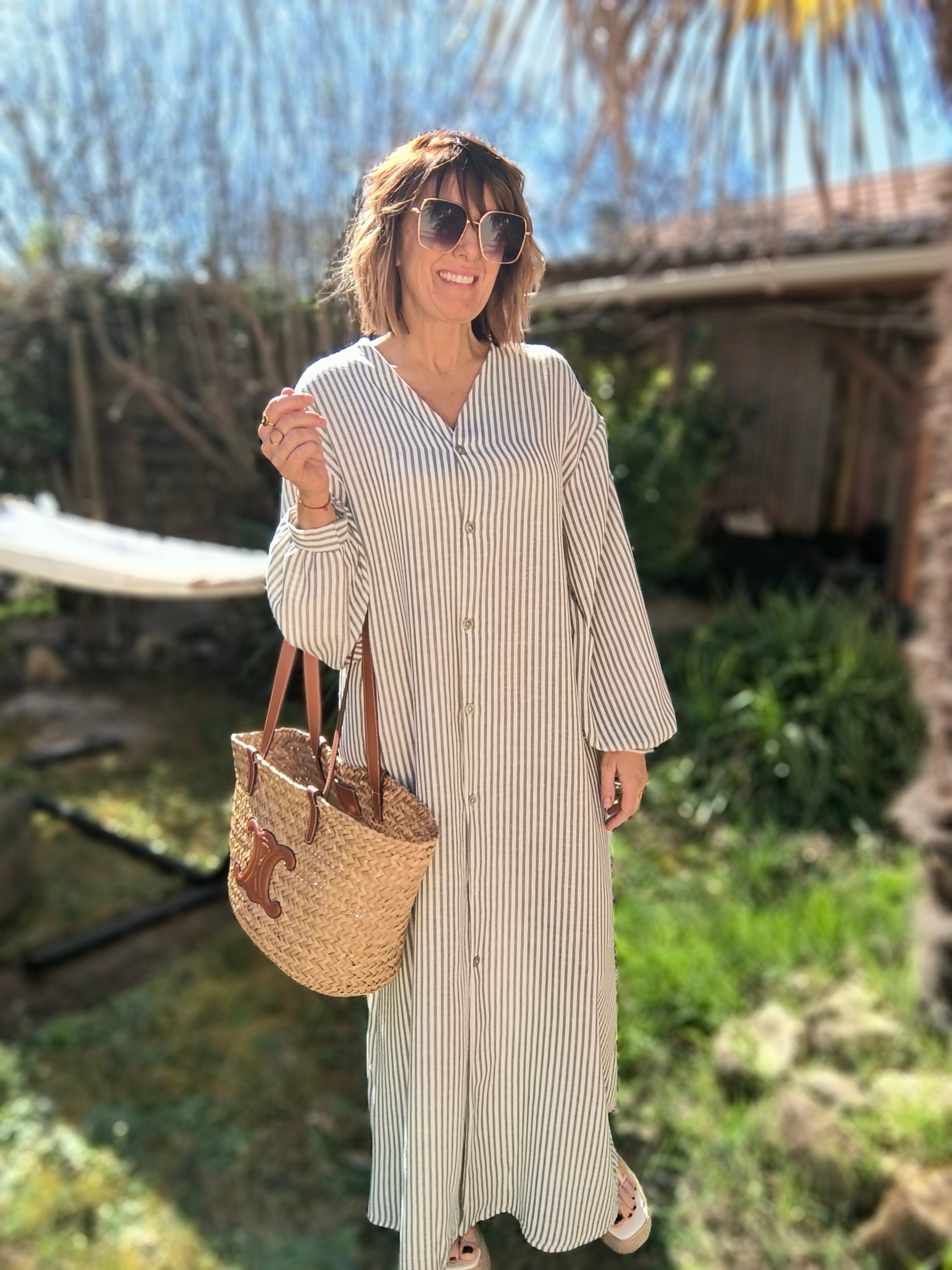 Robe gaz rayée