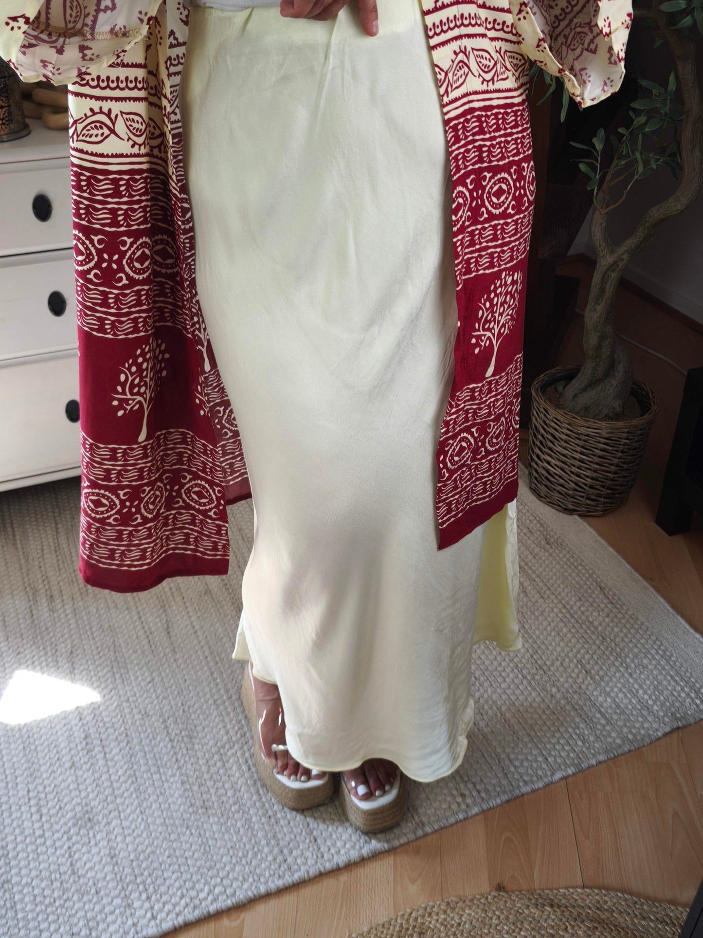 Jupe satinée viscose
