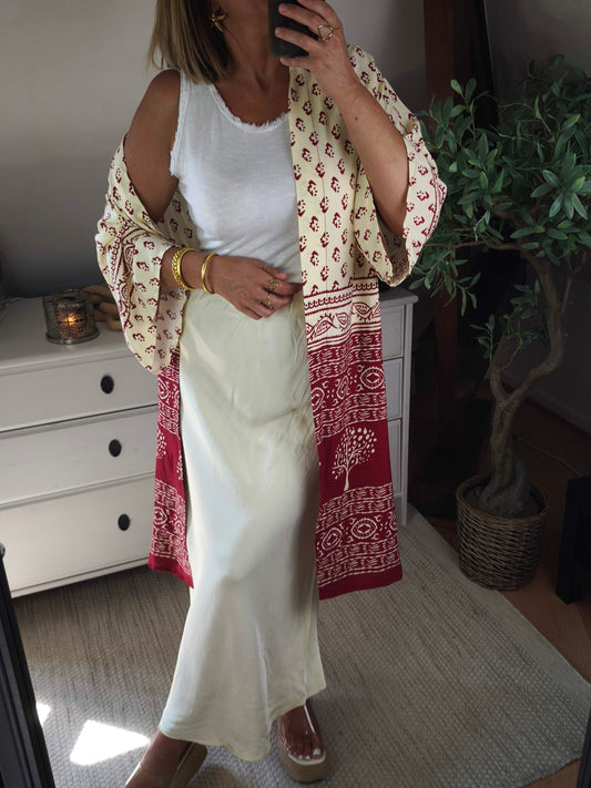 Jupe satinée viscose