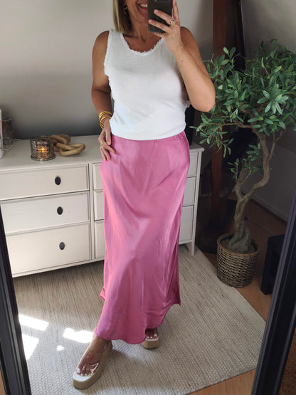Jupe satinée viscose