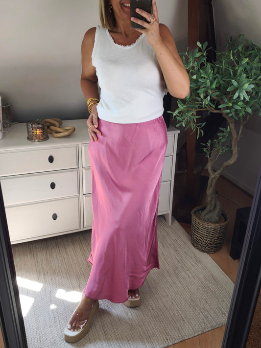 Jupe satinée viscose