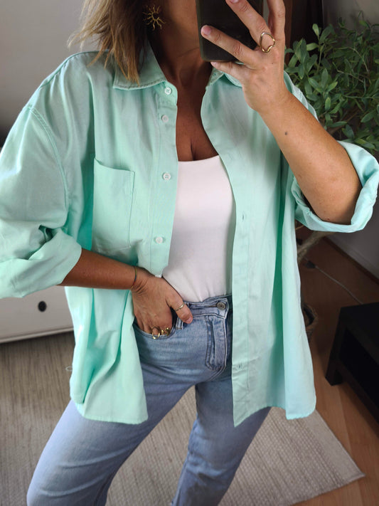 Chemise vert d'eau