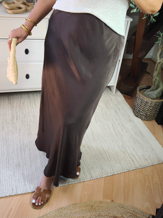 Jupe satinée viscose