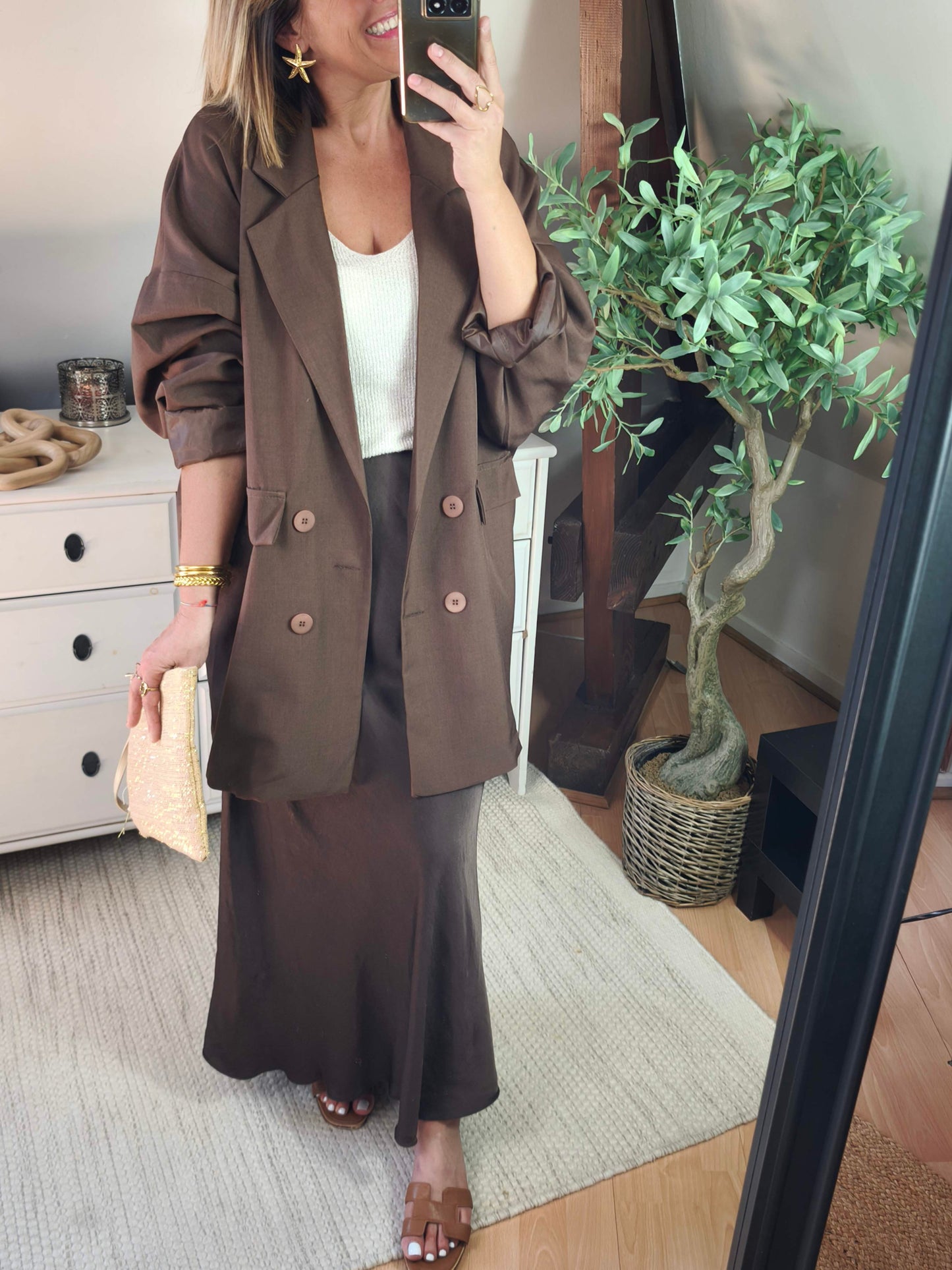 Jupe satinée viscose