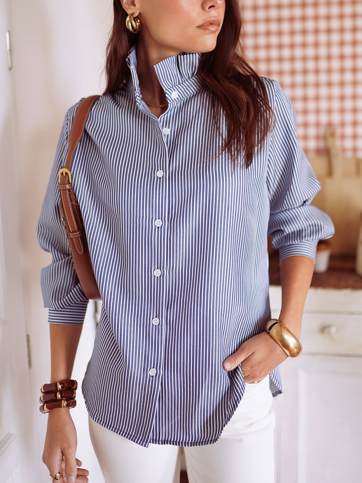 Chemise rayée bleue