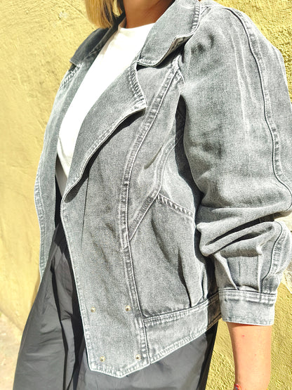 Veste jean grise