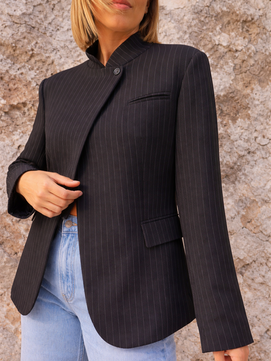 Blazer asymétrique rayé