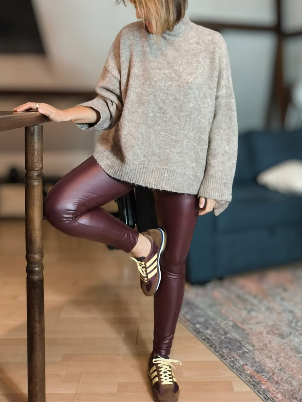 Legging simili bordeaux