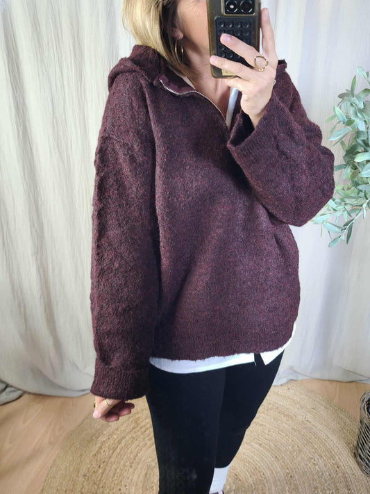 Pull zip capuche