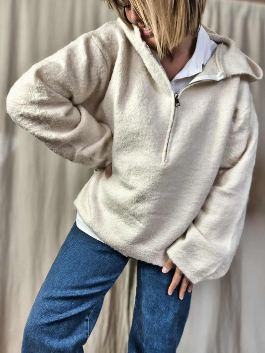 Pull zip capuche