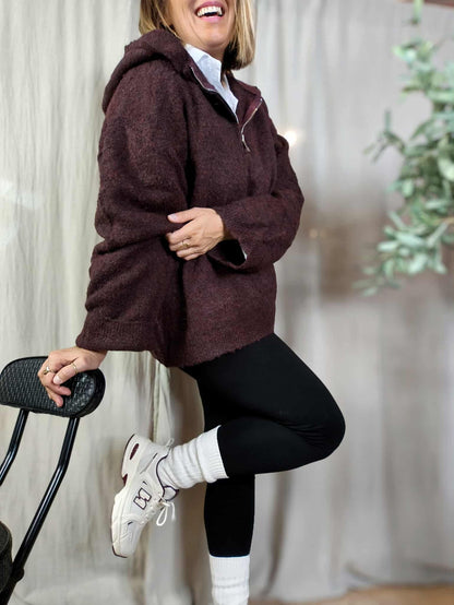 Pull zip capuche