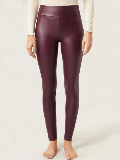 Legging simili bordeaux
