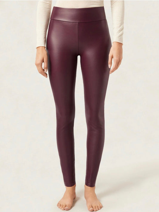 Legging simili bordeaux