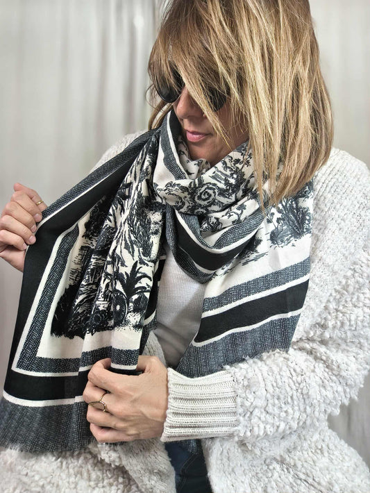 Foulard toile de Jouy