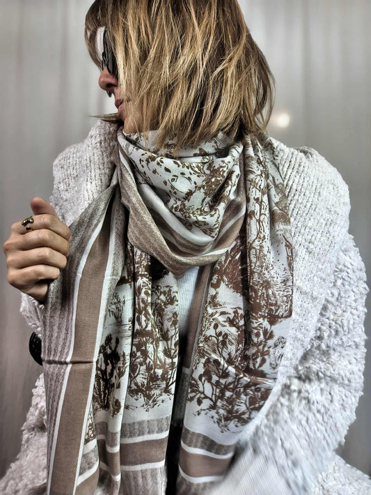 Foulard toile de Jouy