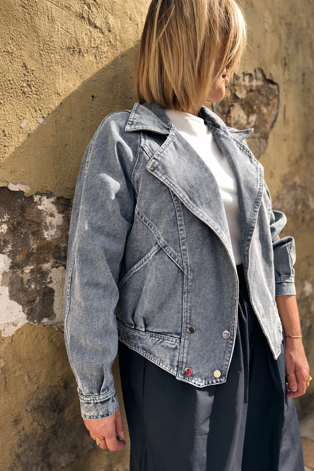 Veste jean grise