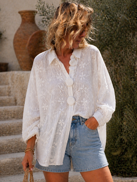 Blouse brodée oversize