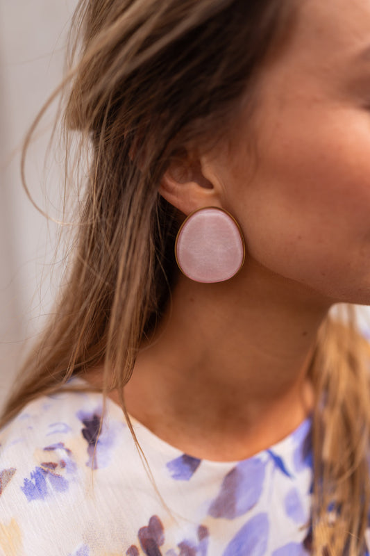 BOUCLE D'OREILLE ROSE