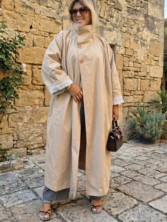 Trench long col montant