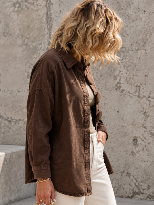 Veste denim Bouton